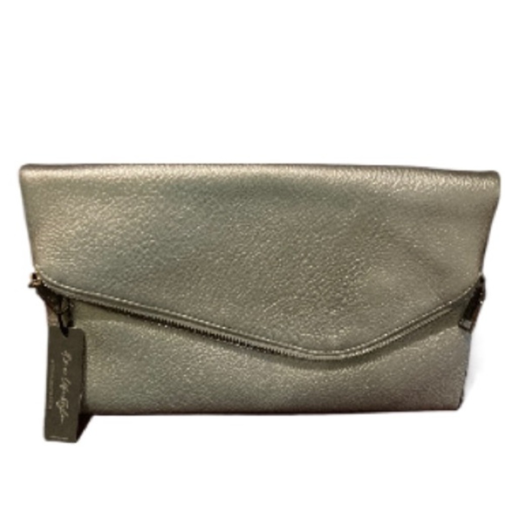 NWT Glitzy Girlz Silver Clutch/Crossbody Purse - Picture 2 of 7